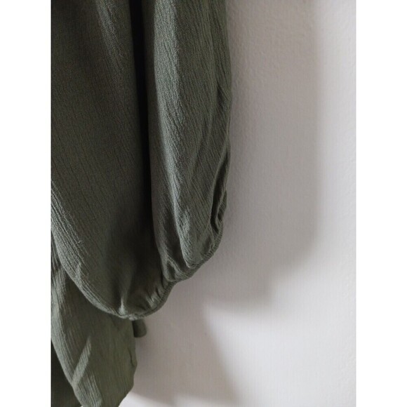 Torrid Blouse Top Boho Tie Front Off The Shoulder Olive Green Size 2X - Picture 6 of 8